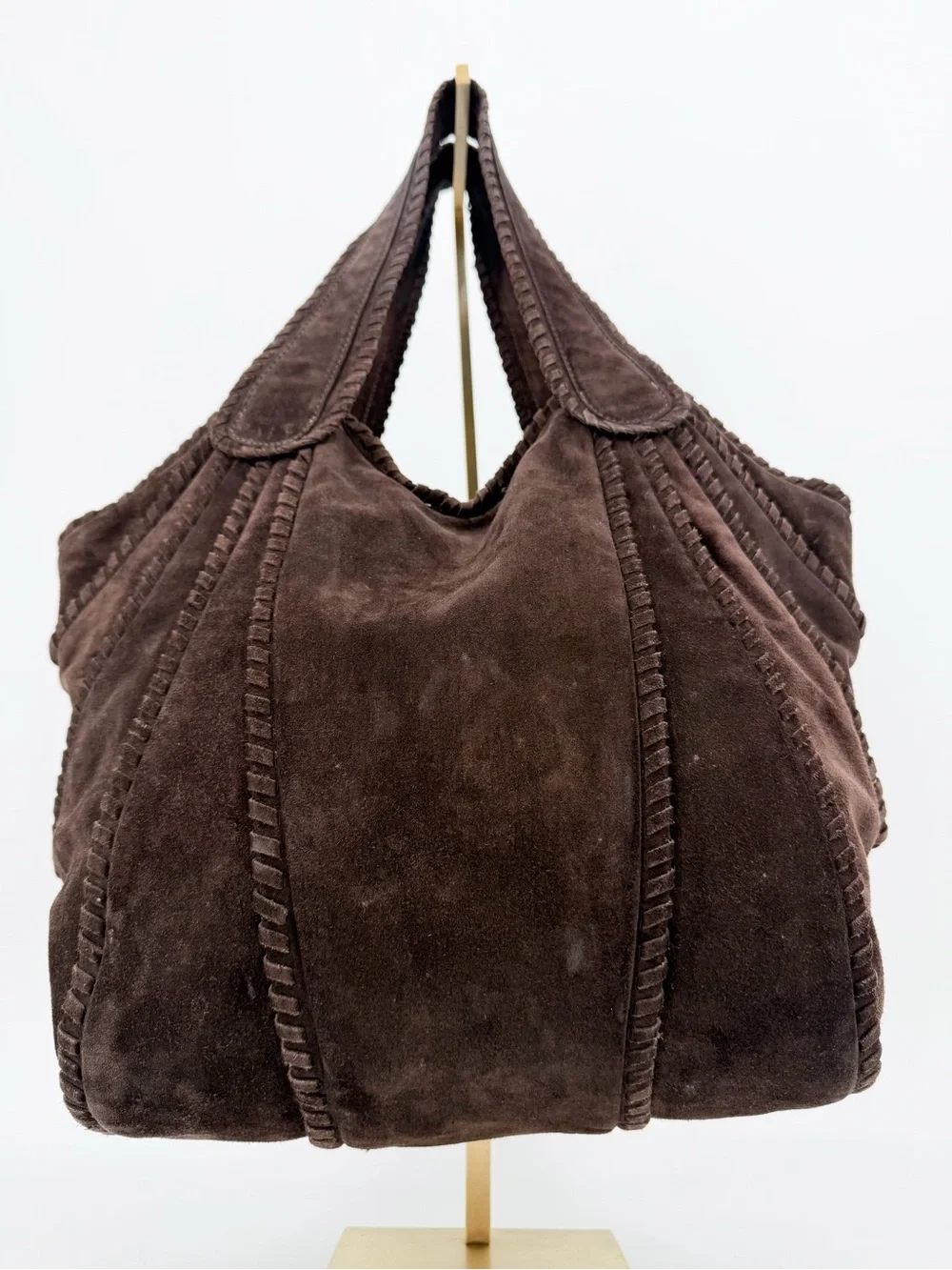 Kooba Leather Suede Brown Hobo Shoulder Bag